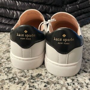 New Kate Spade Azores Slip On Sneaker White Leather Loafer Women's Size 7.5B